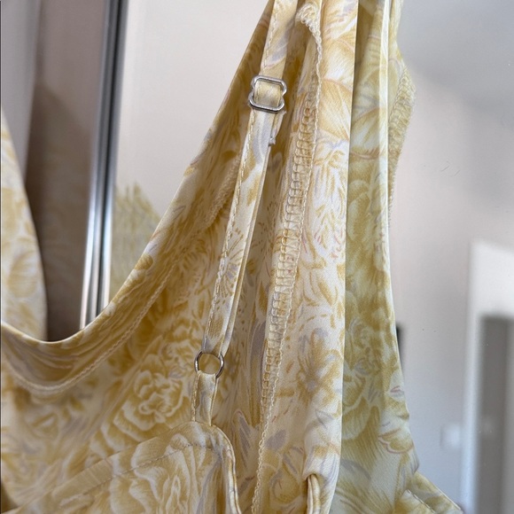Paper Heart Elegant Yellow Floral Midi slip Dress SZ Medium - Picture 9 of 11